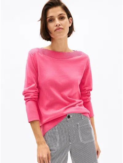 Tommy Hilfiger Boatneck Sweater In Fandango Pink