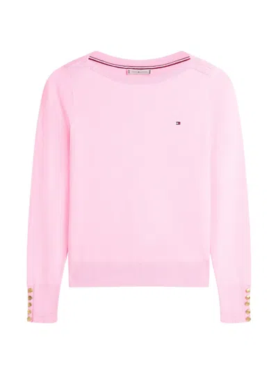 Tommy Hilfiger Boat-neck Sweater In Pink