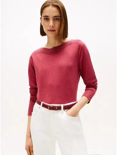 Tommy Hilfiger Boatneck Sweater In Red