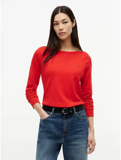 Tommy Hilfiger Boatneck Sweater In Red