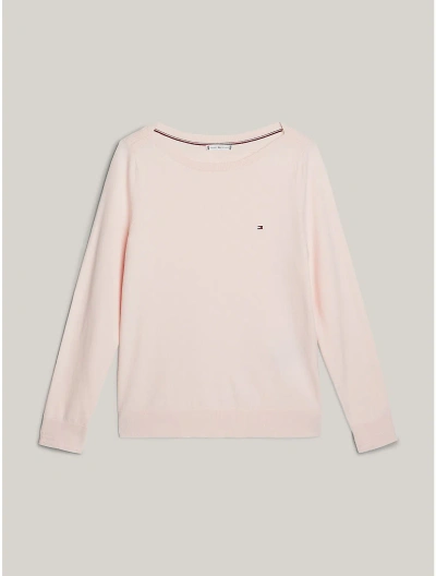 Tommy Hilfiger Boatneck Sweater In Whimsy Pink