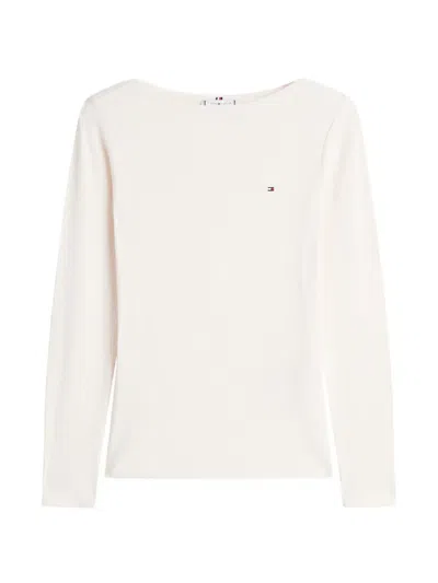 Tommy Hilfiger Boat-neck T-shirt In Neutrals