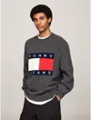 Tommy Hilfiger Bold Flag Mixed Yarn Sweater In New Charcoal Melange