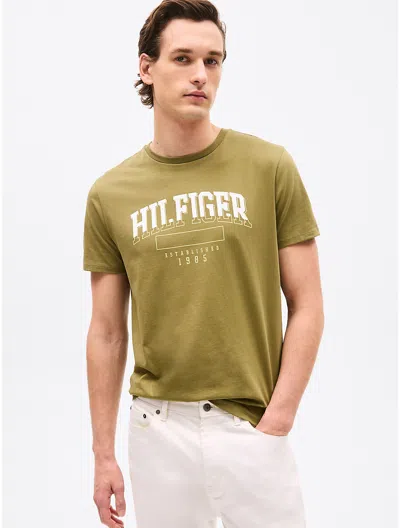 Tommy Hilfiger Bold Hilfiger Logo T In Uniform Olive