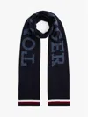 Tommy Hilfiger Bold Monotype Logo Knit Scarf In Black