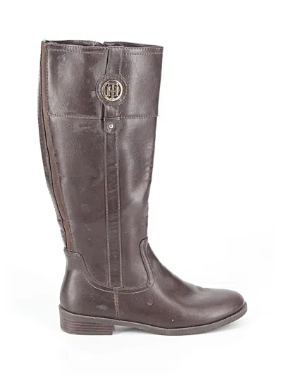 Pre-owned Tommy Hilfiger Boots In Brown