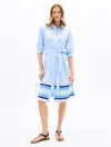 Tommy Hilfiger Border Stripe Shirtdress In Vessel Blue