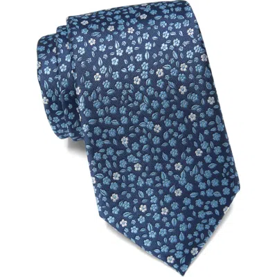 Tommy Hilfiger Botanical Tie In Navy/blue
