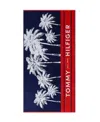 Tommy Hilfiger Boulevard Cotton Velour Beach Towel In Blue