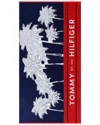 Tommy Hilfiger Boulevard Cotton Velour Beach Towel In Blue