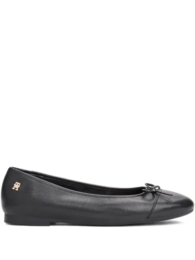 Tommy Hilfiger Bow Detail Ballet Flats In Black
