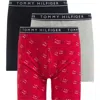 Tommy Hilfiger Boxer Briefs In Red/black/grey