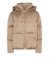 Tommy Hilfiger Boxy Beige Puffer Jacket With High Collar And Zippered Pockets In Neutral