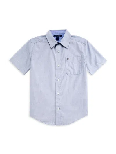 Tommy Hilfiger Kids' Boy's Chambray Button Up Shirt In Blue