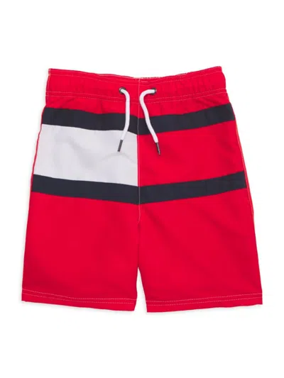 Tommy Hilfiger Babies' Boy's Classic Flag Swim Shorts In Tommy Red