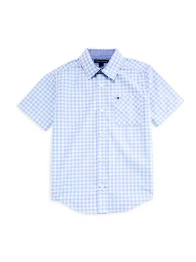 Tommy Hilfiger Kids' Boy's Gingham Button Up Shirt In Blue
