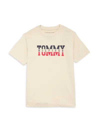 Tommy Hilfiger Kids' Boy's Logo Cotton T-shirt In Neutral