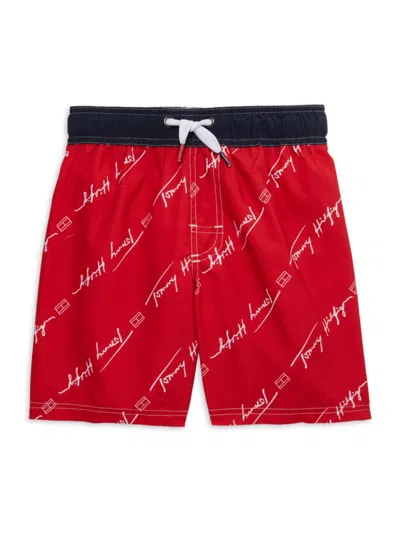 Tommy Hilfiger Babies' Boy's Logo Drawstring Shorts In Red