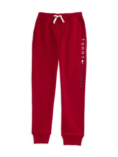 Tommy Hilfiger Kids' Boy's Logo Graphic Joggers In Scooter Red