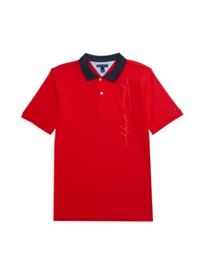 Tommy Hilfiger Babies' Boy's Logo Polo In Red
