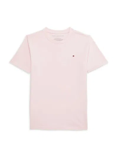 Tommy Hilfiger Kids' Boy's Logo Tee In Parfait Pink