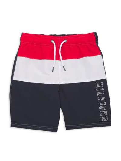 Tommy Hilfiger Babies' Boy's Panel-striped Swim Shorts In Navy