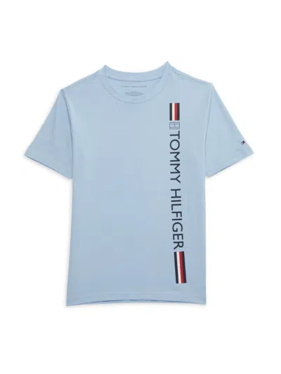 Tommy Hilfiger Kids' Boy's Signature Logo Tee In Chambray