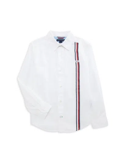 Tommy Hilfiger Kids' Boy's Signature Tape Shirt In Fresh White