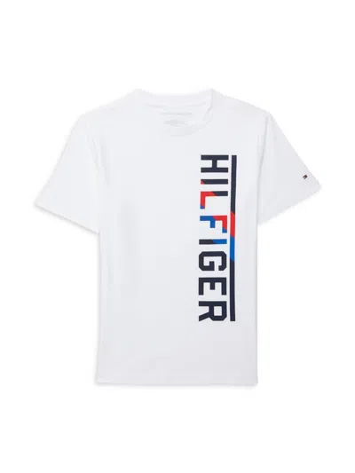 Tommy Hilfiger Kids' Boy's Split Logo Tee In Fresh White