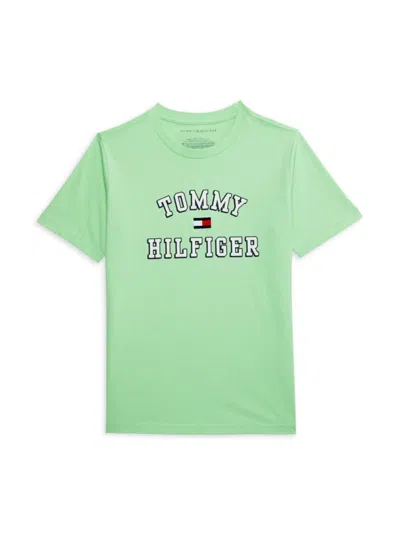 Tommy Hilfiger Kids' Boy's Varsity Logo Graphic Tee In Green Ash