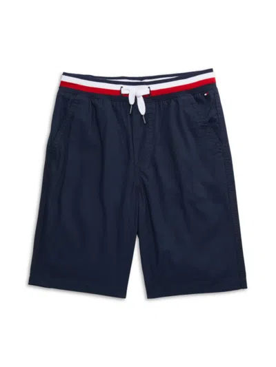 Tommy Hilfiger Babies' Boy's Woven Shorts With Knit Waistband In Navy