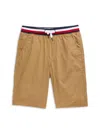Tommy Hilfiger Boy's Woven Shorts With Knit Waistband In Tan