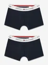 Tommy Hilfiger Boys 2 Pack Boxer Shorts Set In Blue