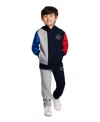 Tommy Hilfiger Boys 2t-7 Color Blocked Drawcord Joggers In Multi