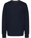 Tommy Hilfiger Boys 2t-7 Crewneck Cable Knit Sweater In Blue