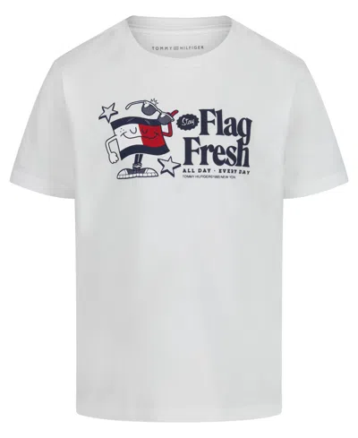 Tommy Hilfiger Kids' Boys' 2t-7 Flag Fresh Short-sleeve T-shirt In White