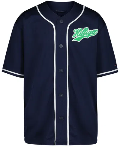 Tommy Hilfiger Kids' Boys' 2t-7 V-neck Baseball Jersey In Blue