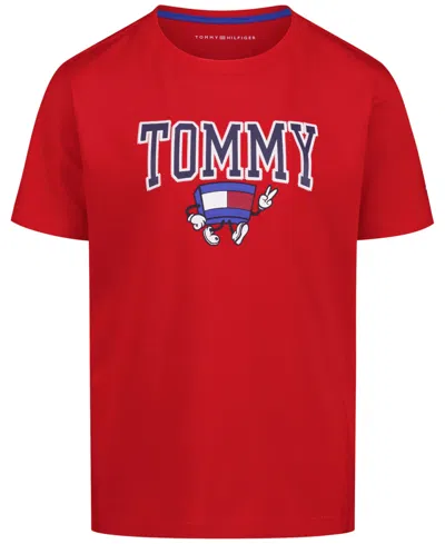 Tommy Hilfiger Kids' Boys' 2t-7 Graphic Mascot Short-sleeve T-shirt In Burgundy