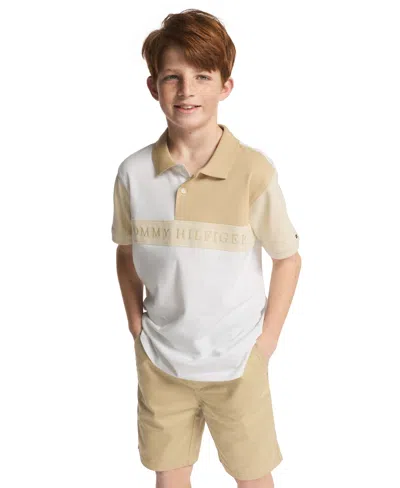 Tommy Hilfiger Kids' Boys' 8-20 Chest Stripe Polo Shirt In Neutral