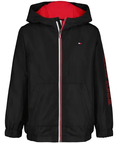 Tommy Hilfiger Kids' Boys 8-20 Full Zip Windbreaker Jacket In Black