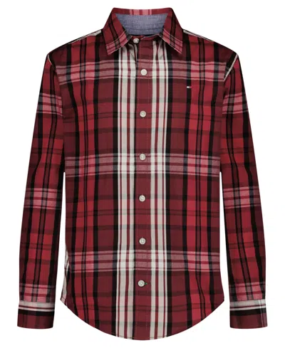 TOMMY HILFIGER BOYS 8-20 HOLIDAY LONG-SLEEVE PLAID SHIRT