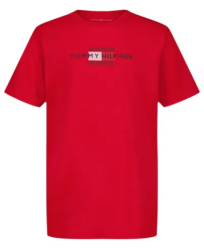 Tommy Hilfiger Kids' Boys' 8-20 Linear Flag Short-sleeve T-shirt In Red