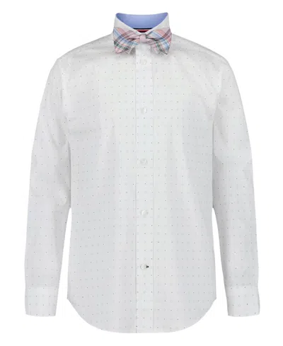 Tommy Hilfiger Kids' Boys' 8-20 Long-sleeve Geo Dot Dress Shirt With Bow Tie In Multi