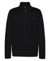 Tommy Hilfiger Boys 8-20 Quarter-zip Sweater In Black