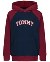 Tommy Hilfiger Boys 8-20 Raglan Sleeves Hoodie In Burgundy