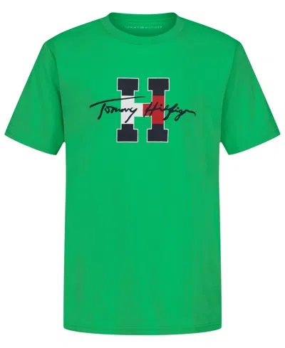 Tommy Hilfiger Kids' Boys' 8-20 Script H Crewneck T-shirt In Green