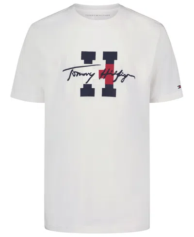 Tommy Hilfiger Kids' Boys' 8-20 Script H Crewneck T-shirt In White
