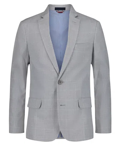 Tommy Hilfiger Kids' Boys' 8-20 Textured Check Sport Front Button Coat In Gray
