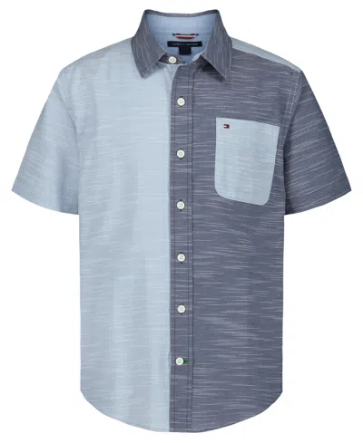 Tommy Hilfiger Kids' Boys' 8-20 Textured Party Short-sleeve Woven Shirt In Multi