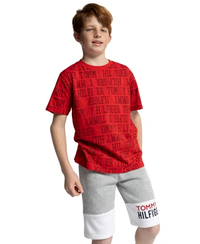 Tommy Hilfiger Kids' Boys' 8-20 Tommy Pull-on Color-block Shorts In Gray
